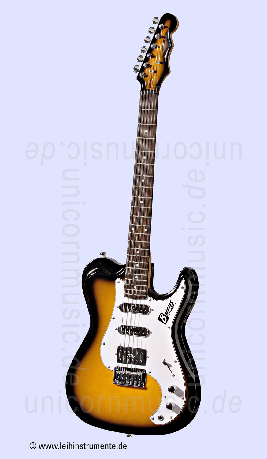 zur Artikelbeschreibung / Preis E-Gitarre BURNS NU-SONIC - in 2 Tone Sunburst Lackierung