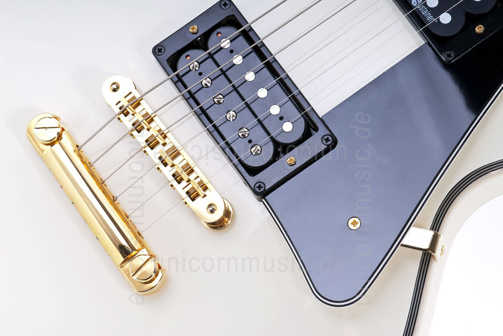 zur Artikelbeschreibung / Preis E-Gitarre BURNY RLC 95S SW Snow White + Sustainer
