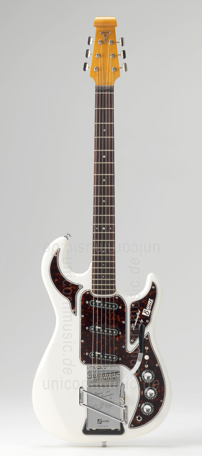 zur Artikelbeschreibung / Preis E-Gitarre BURNS HANK MARVIN SIGNATURE 1964 White + original Koffer