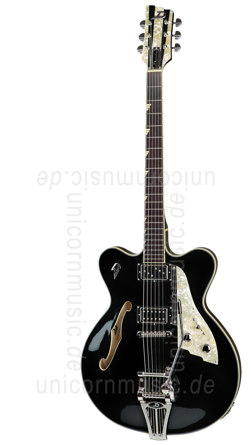 zur Artikelbeschreibung / Preis E-Gitarre DUESENBERG FULLERTON ELITE - Black + Custom Line Case 