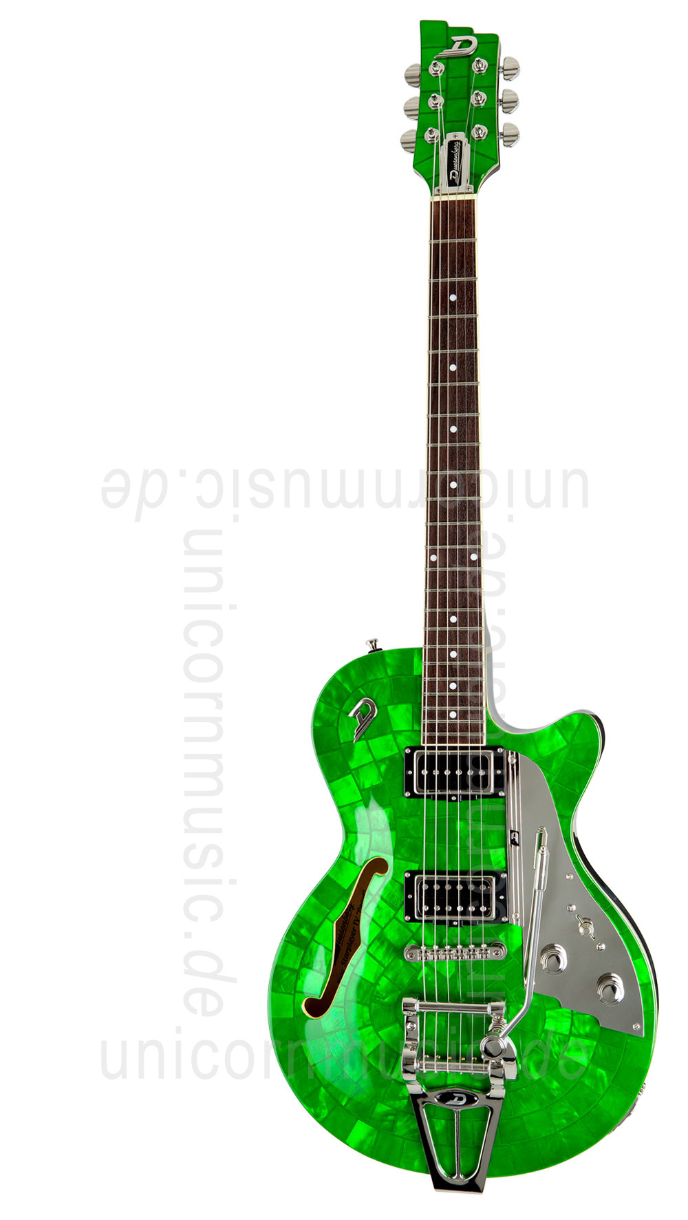 zur Artikelbeschreibung / Preis E-Gitarre DUESENBERG STARPLAYER TV - Emerald Green LTD (Mother of Pearl) (2016) + Custom Line Case