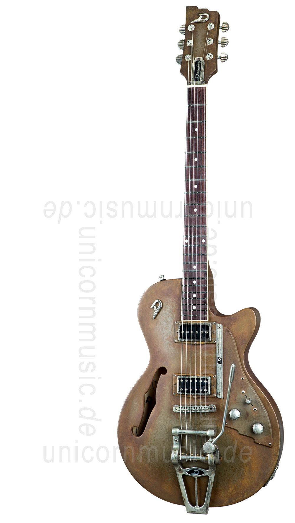 zur Artikelbeschreibung / Preis E-Gitarre DUESENBERG STARPLAYER TV Custom Shop - Rusty Steel + Custom Line Case
