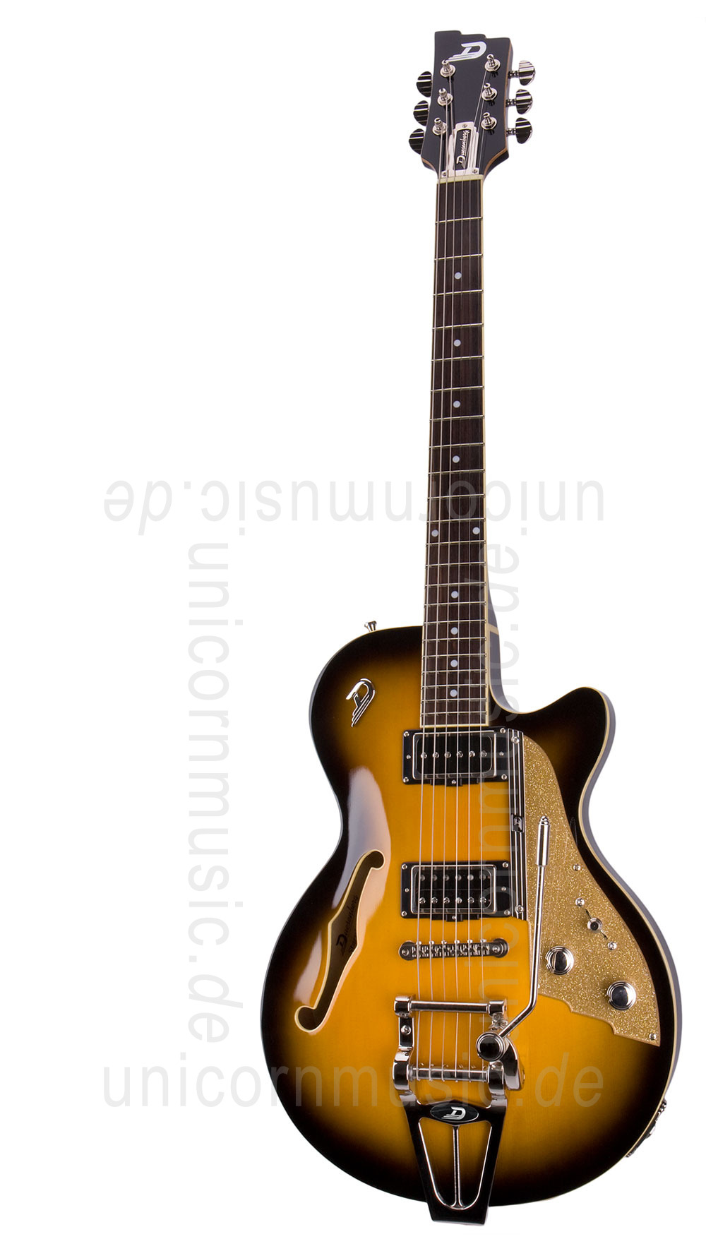 zur Artikelbeschreibung / Preis E-Gitarre DUESENBERG STARPLAYER TV - Two Tone Sunburst - Tremolo + Custom Line Case