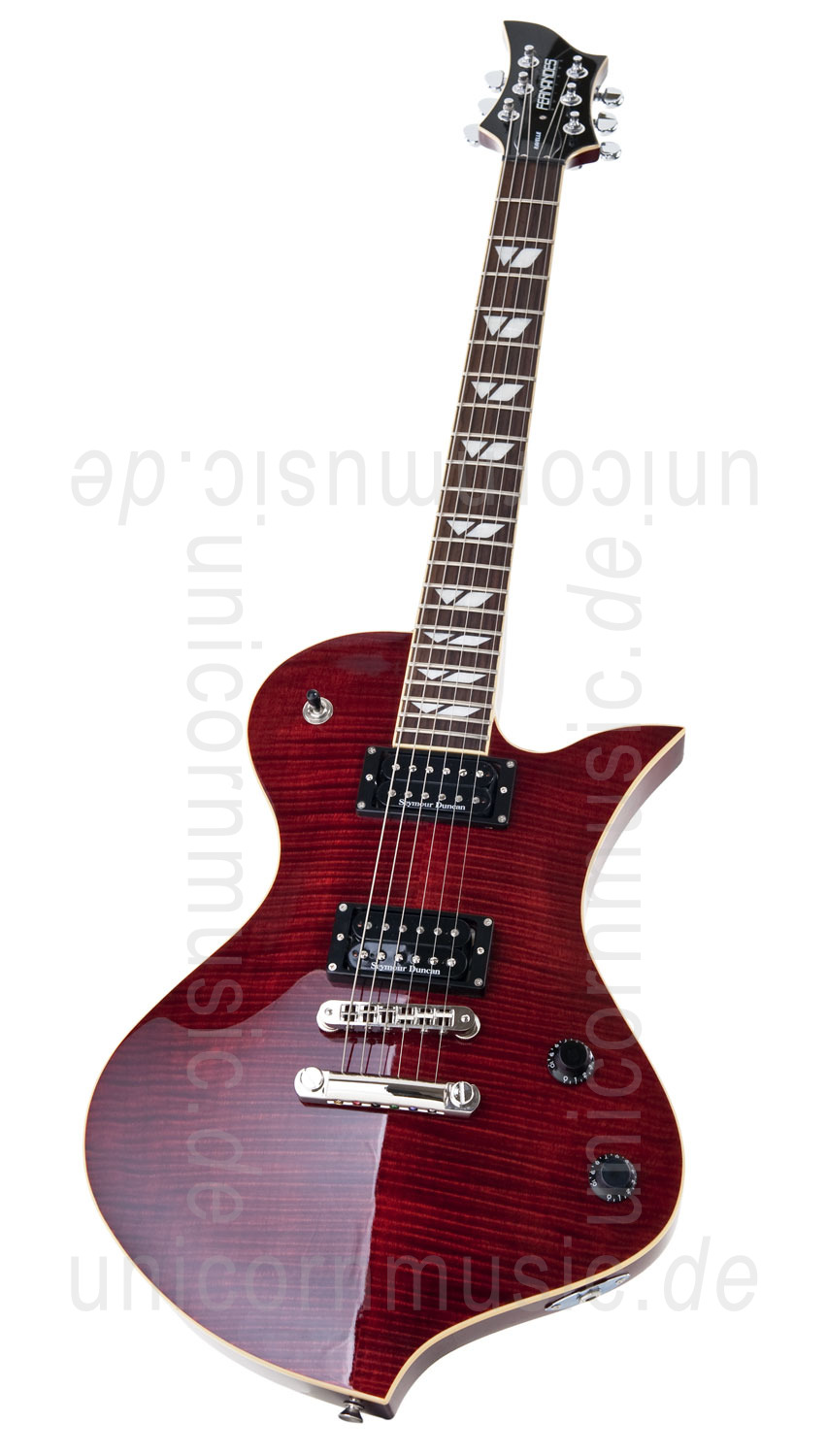 zur Artikelbeschreibung / Preis E-Gitarre FERNANDES RAVELLE DELUXE - Wine Red + Koffer