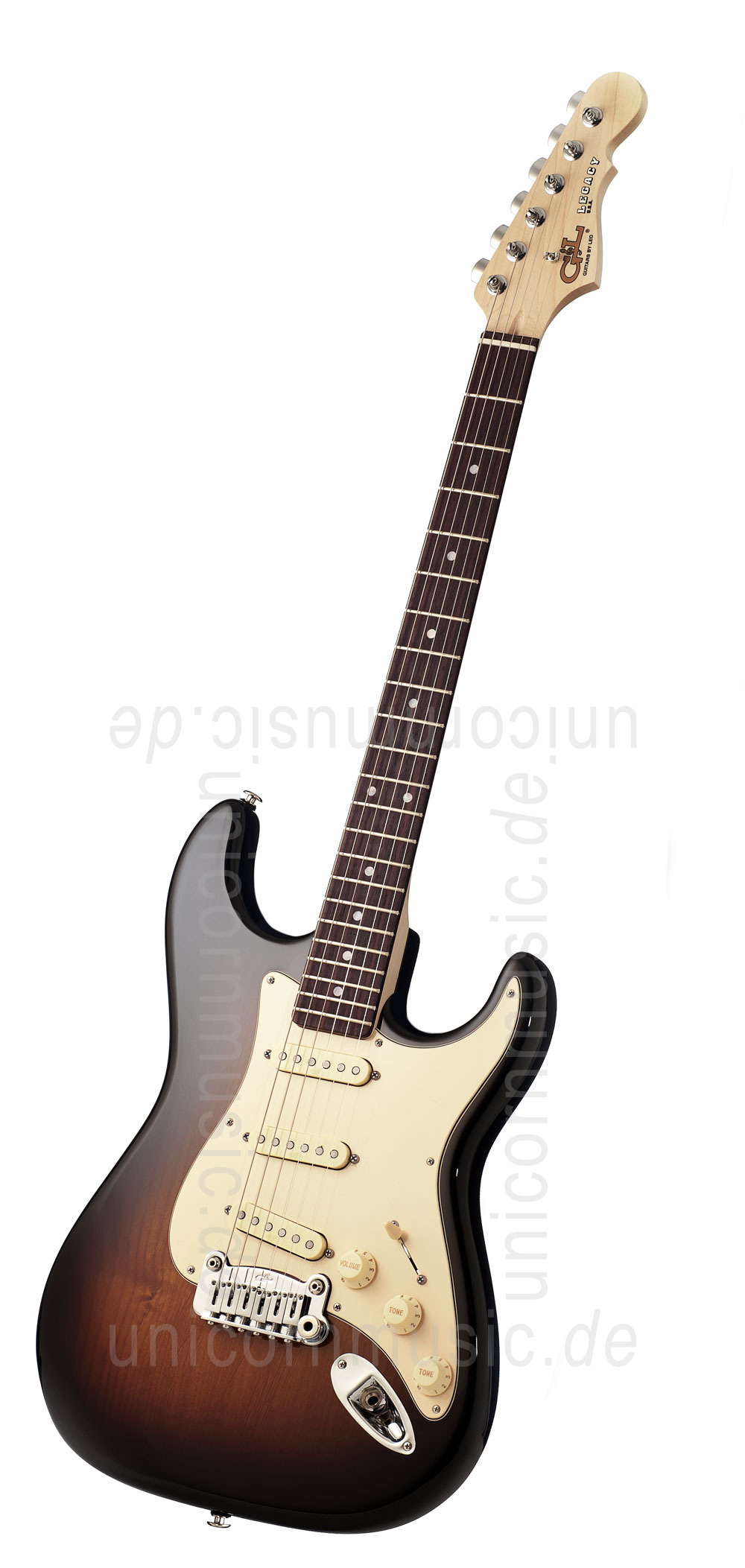 zur Artikelbeschreibung / Preis E-Gitarre G&L Legacy Tobacco Sunburst + Koffer - made in USA