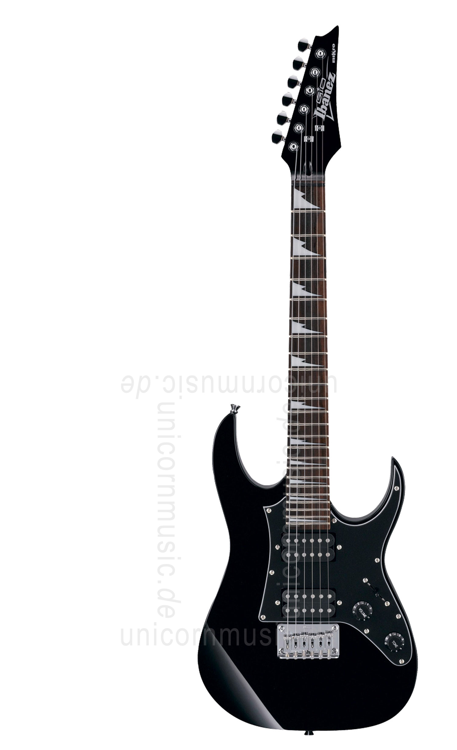 zur Artikelbeschreibung / Preis Kinder E-Gitarre 3/4  IBANEZ GRGM21 MIKRO Schwarz - Auch als Reisegitarre geeignet