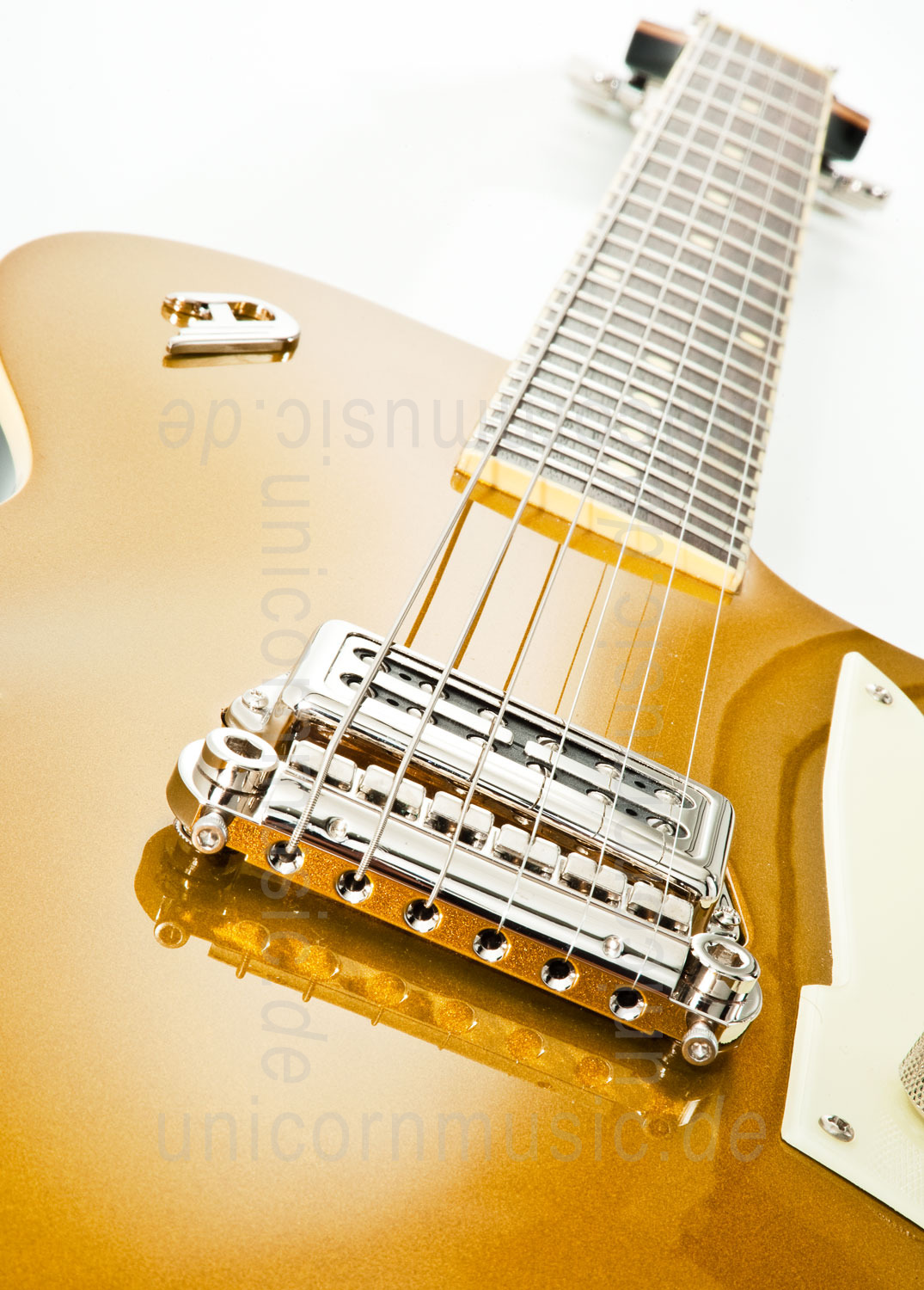 zur Artikelbeschreibung / Preis E-Gitarre DUESENBERG 52er Senior Little Toaster - Gold Top + Custom Line Case