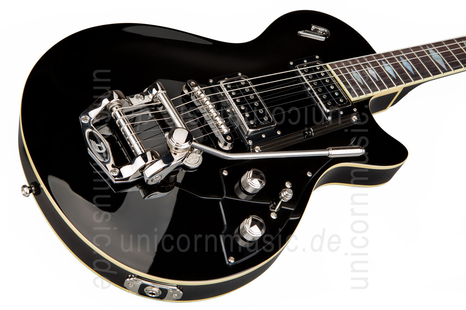 zur Artikelbeschreibung / Preis E-Gitarre DUESENBERG 59er - Black + Premium Line Case