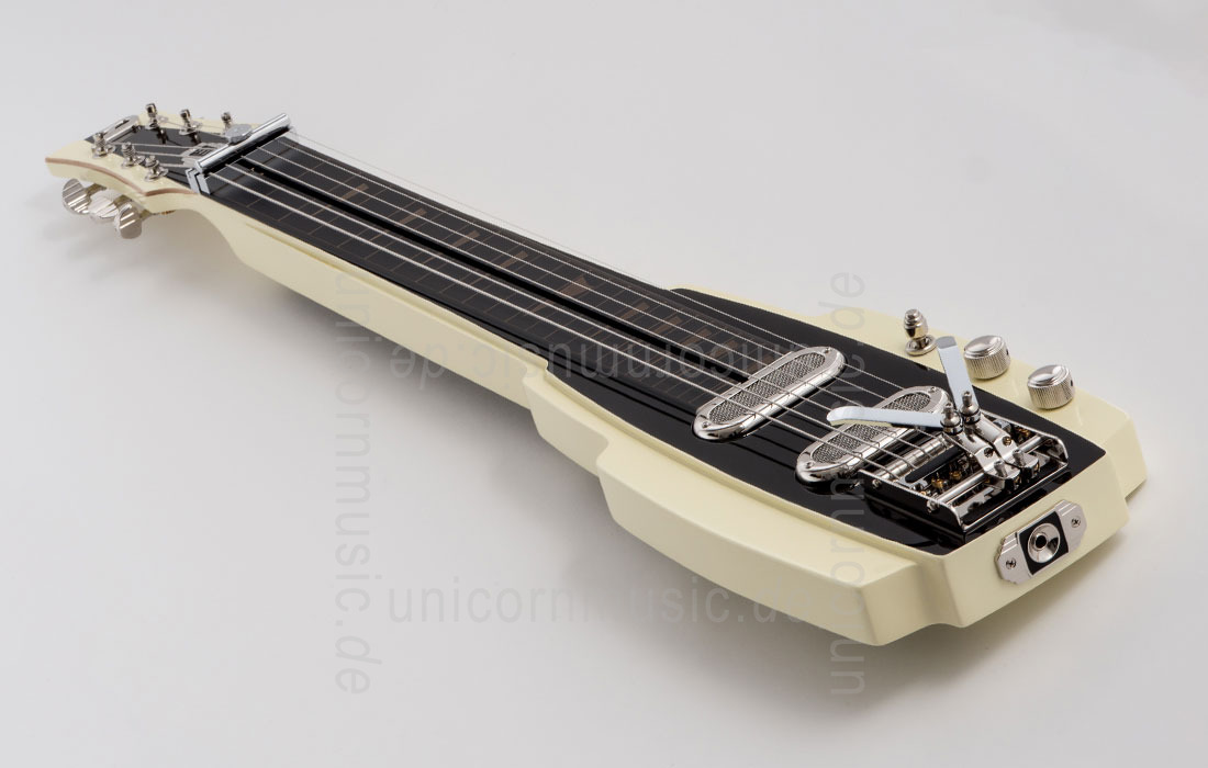 zur Artikelbeschreibung / Preis E-Gitarre DUESENBERG ALAMO LAPSTEEL - Ivory + Custom Line Case