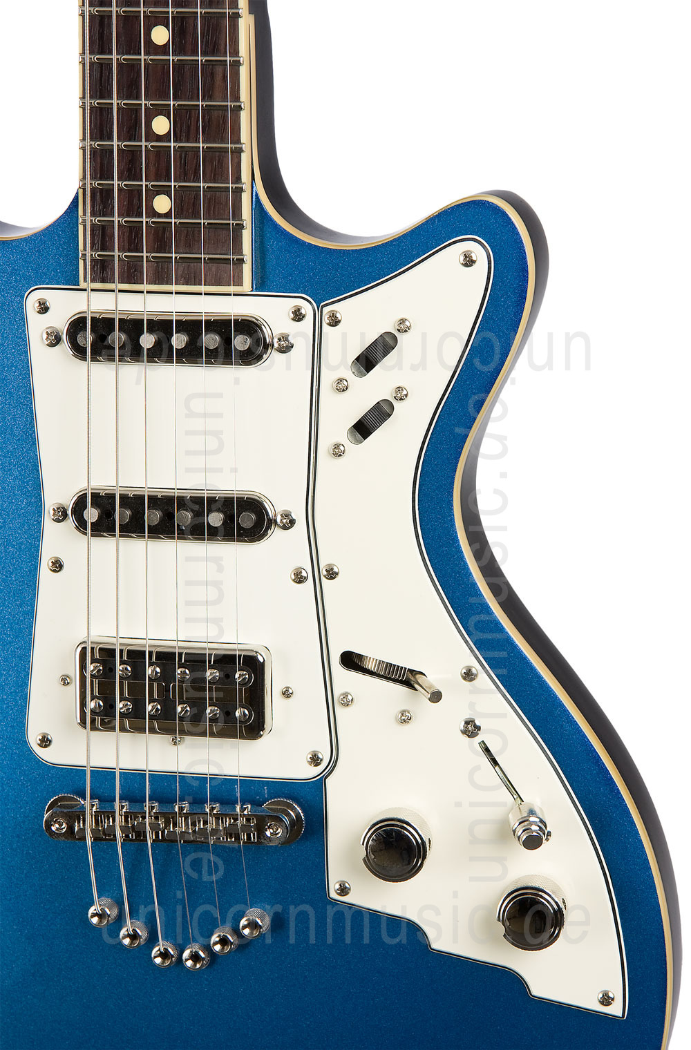 zur Artikelbeschreibung / Preis E-Gitarre DUESENBERG D-CASTER Toaster - Lake Placid Blue
