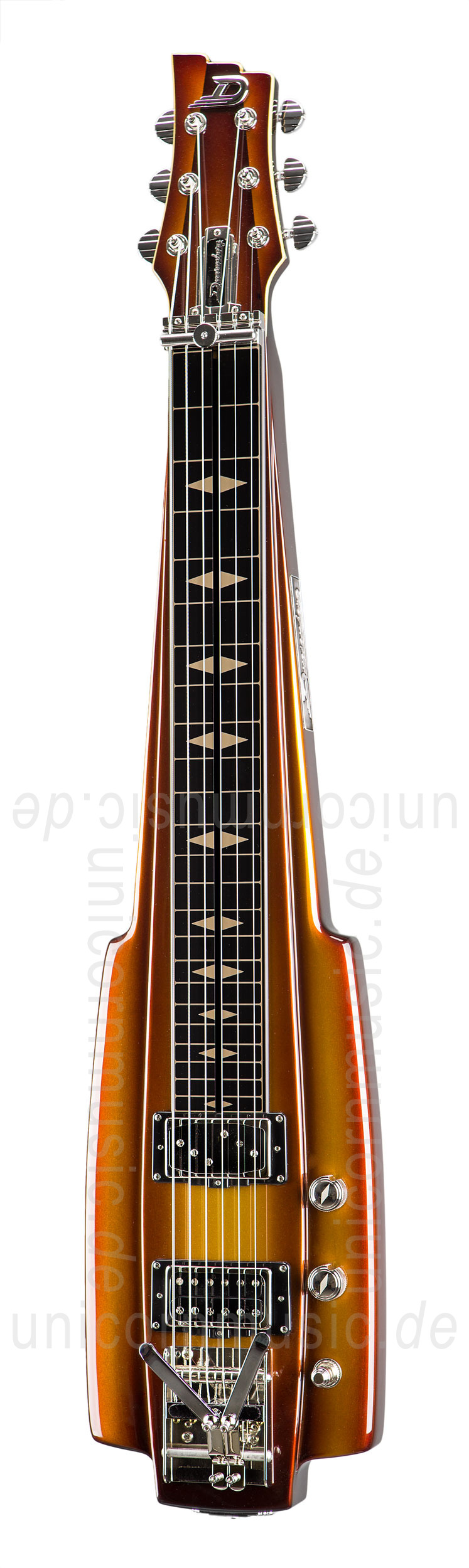 zur Artikelbeschreibung / Preis E-Gitarre DUESENBERG FAIRYTALE LAPSTEEL - Gold Burst + Custom Line Case