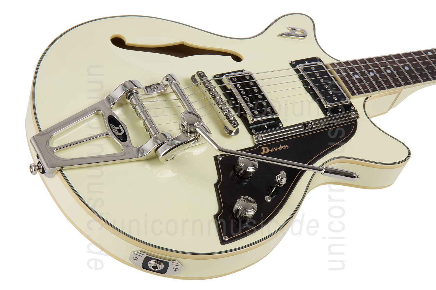 zur Artikelbeschreibung / Preis E-Gitarre DUESENBERG STARPLAYER TV FULLERTON - Vintage White All Over + Custom Line Case