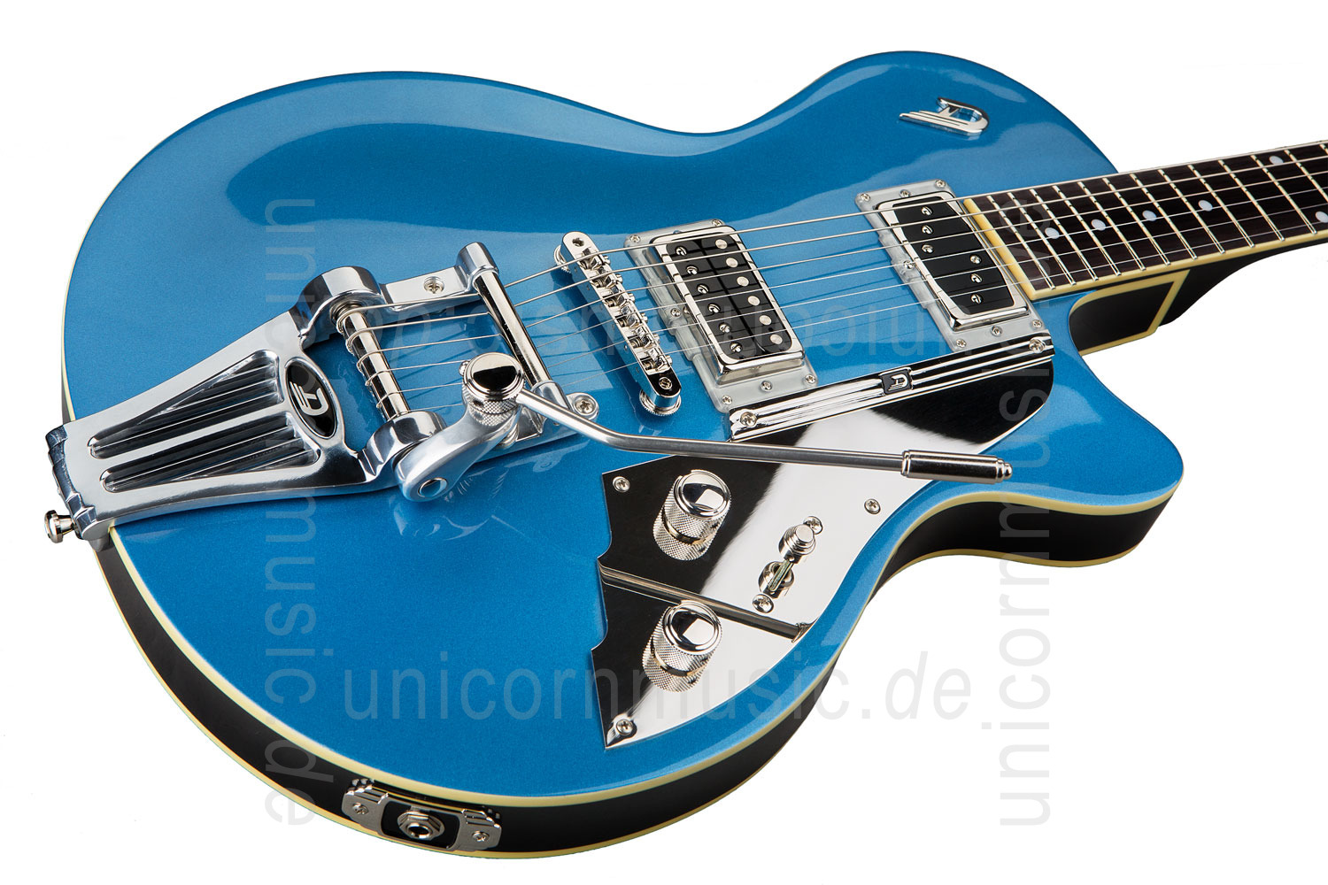 zur Artikelbeschreibung / Preis E-Gitarre DUESENBERG STARPLAYER TV NF (No F-Hole) STREAMLINE - Catalina Blue + Custom Line Case
