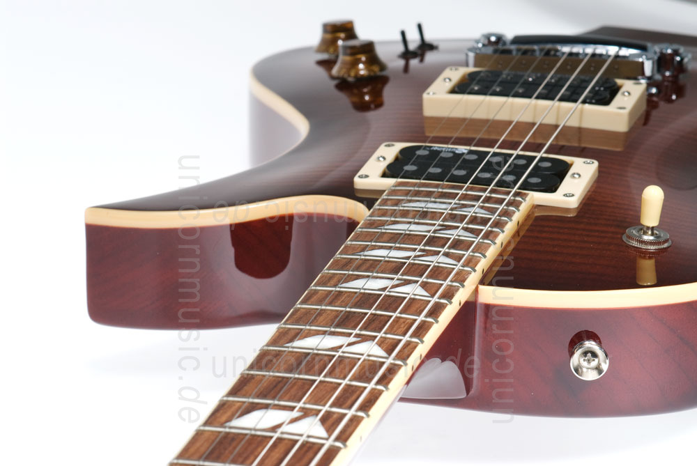 zur Artikelbeschreibung / Preis E-Gitarre FERNANDES RAVELLE ELITE - Dark Amber - Sustainer + Koffer