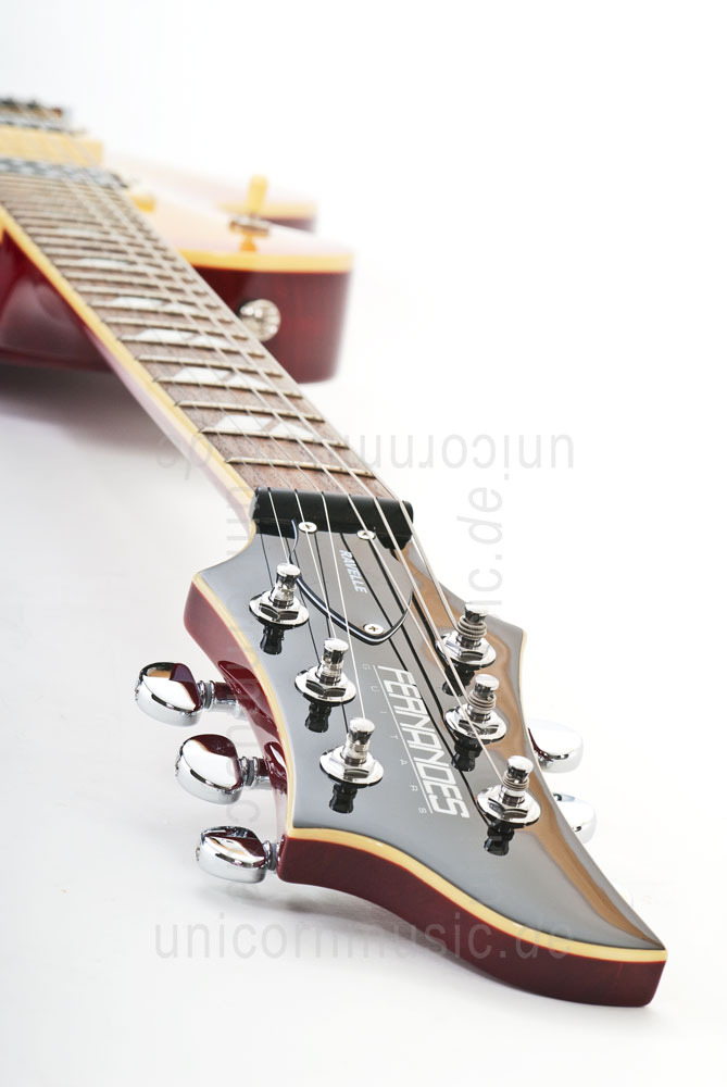zur Artikelbeschreibung / Preis E-Gitarre FERNANDES RAVELLE ELITE - Honeyburst - Sustainer + Koffer