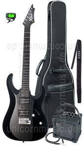 zur Detailansicht E-Gitarren Set CORT X2 schwarz + Roland Micro Cube GX + Tasche + Gurt + Kabel + Stimmgerät