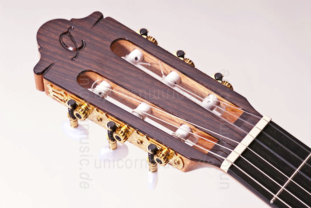 zur Artikelbeschreibung / Preis Spanische Flamencogitarre CAMPS M5-S (blanca) - massive Fichtendecke -