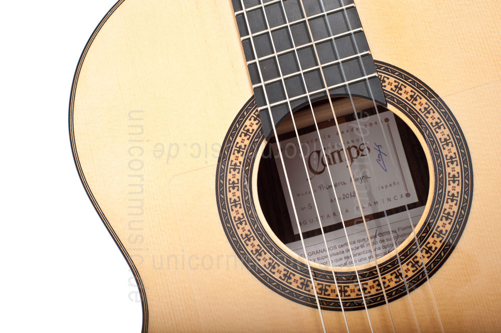 zur Artikelbeschreibung / Preis Spanische Flamencogitarre CAMPS PRIMERA NEGRA - vollmassiv - Fichten Decke
