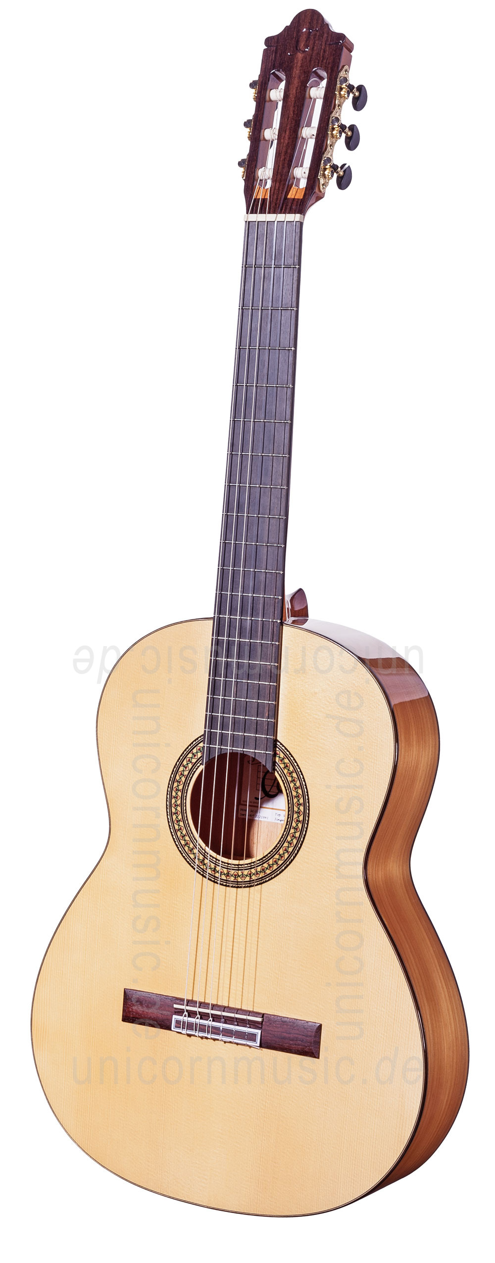 zur Artikelbeschreibung / Preis Spanische Flamencogitarre CAMPS M5-S (blanca) - massive Fichtendecke -