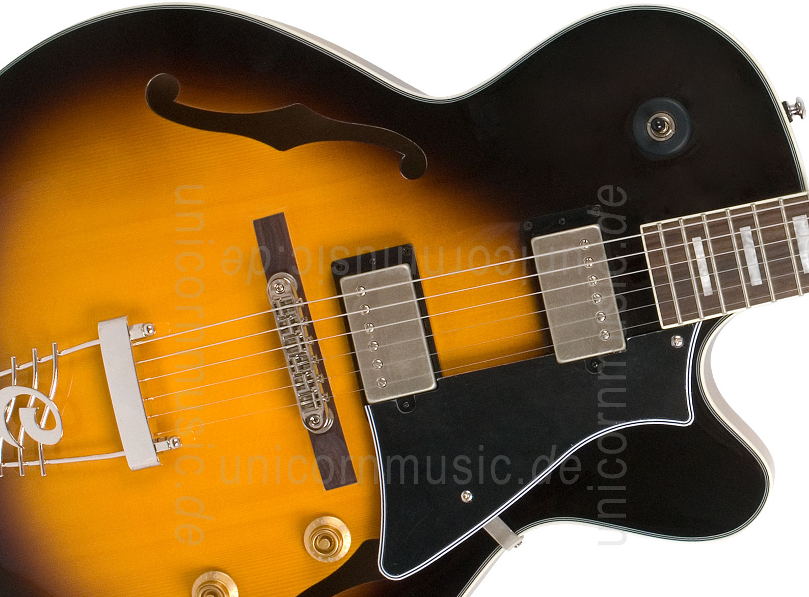 zur Artikelbeschreibung / Preis Halbresonanz Jazz-Gitarre CORT SOURCE Tobacco Burst + original Tasche
