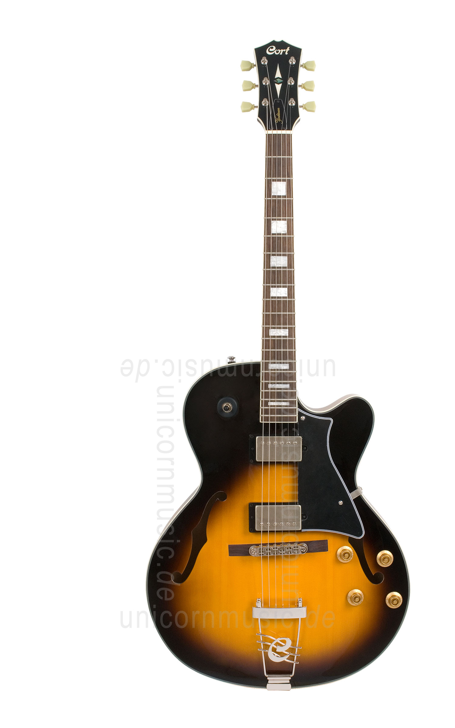 zur Artikelbeschreibung / Preis Halbresonanz Jazz-Gitarre CORT YORKTOWN Tobacco Burst + original Tasche