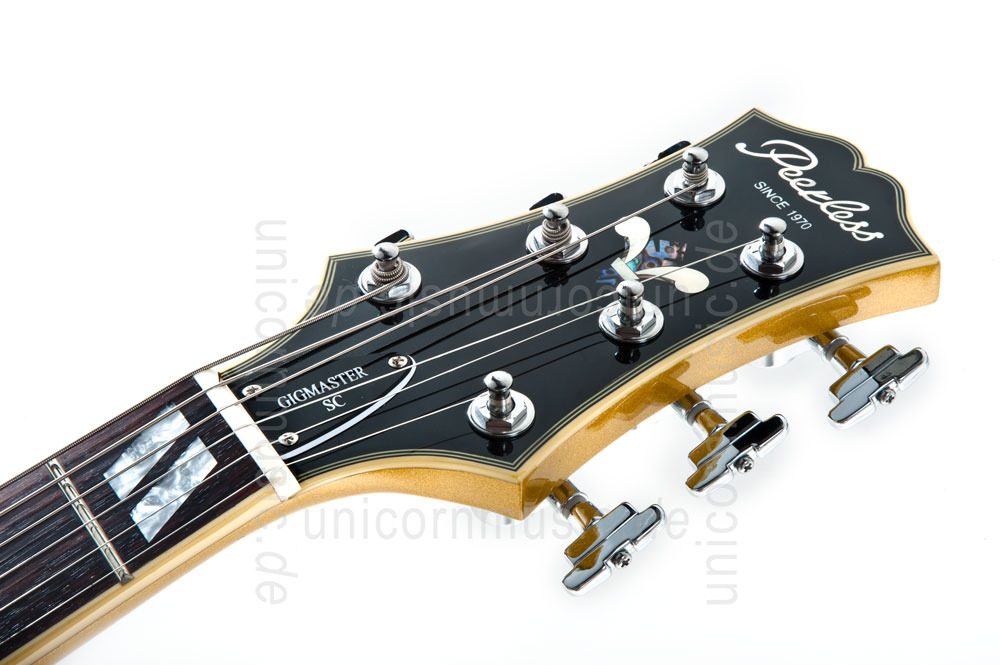 zur Artikelbeschreibung / Preis Vollresonanz Jazz-Gitarre - PEERLESS GIGMASTER SC GOLD + Koffer