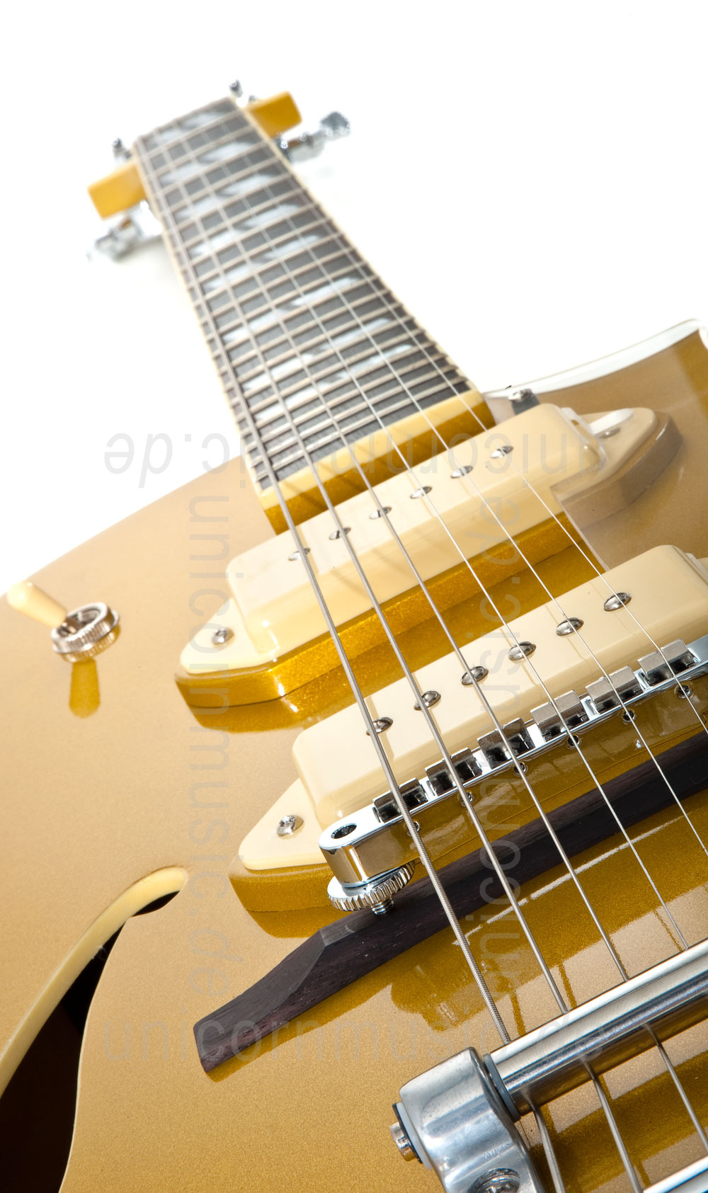 zur Artikelbeschreibung / Preis Vollresonanz Jazz-Gitarre - PEERLESS GIGMASTER SC GOLD + Koffer