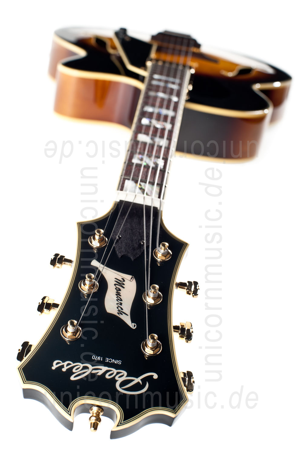 zur Artikelbeschreibung / Preis Vollresonanz Jazz-Gitarre - PEERLESS MONARCH + Koffer - vollmassiv