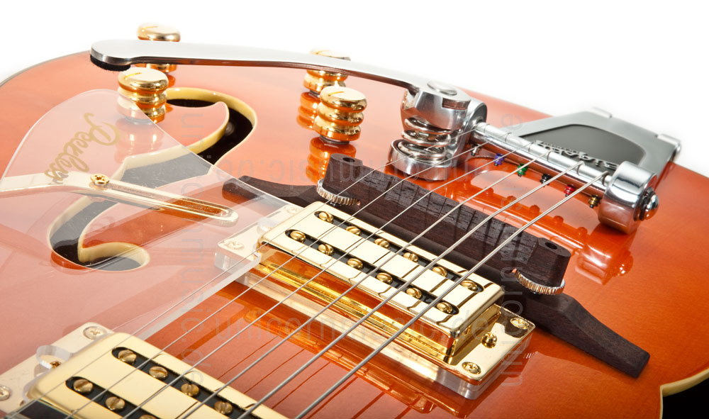 zur Artikelbeschreibung / Preis Vollresonanz Jazz-Gitarre - PEERLESS TONEMASTER PLAYER Orange + Koffer