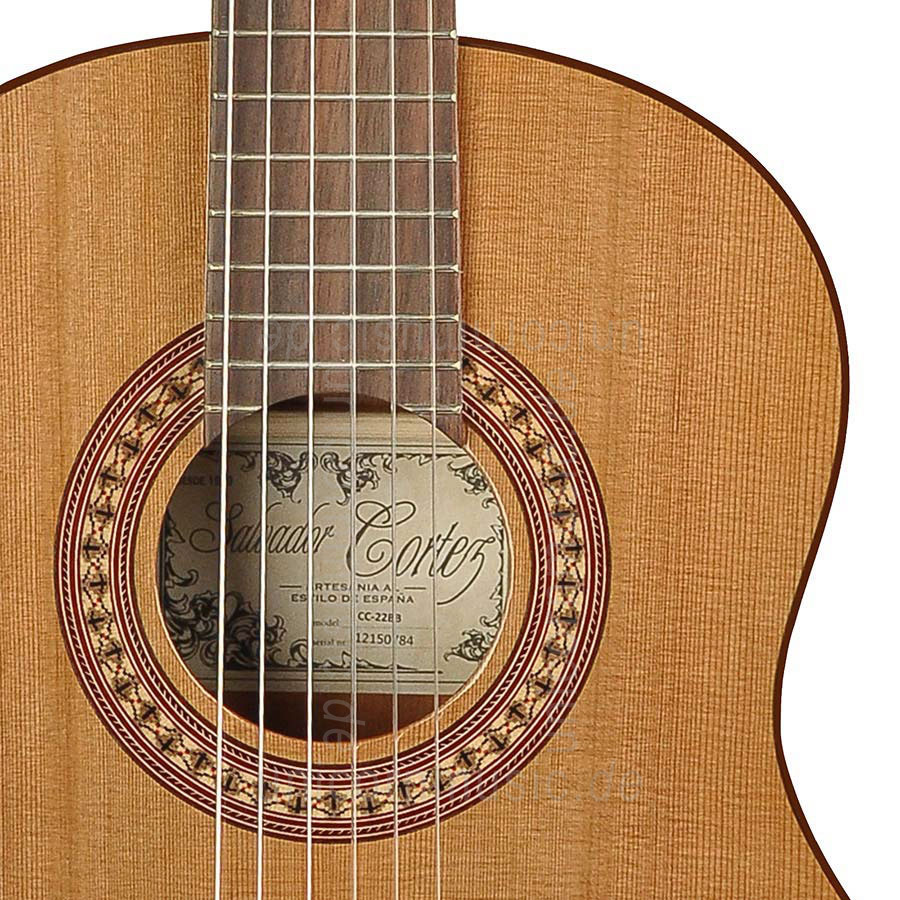 zur Artikelbeschreibung / Preis Kindergitarre 3/4 - SALVADOR CORTEZ MODELL CC-22-JR - Massive Zederndecke