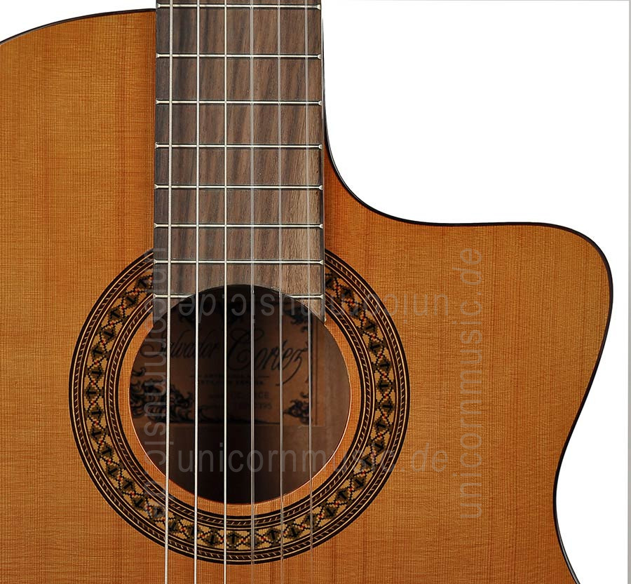 zur Artikelbeschreibung / Preis Konzertgitarre - SALVADOR CORTEZ MODELL CC-22 ce - massive Zederndecke