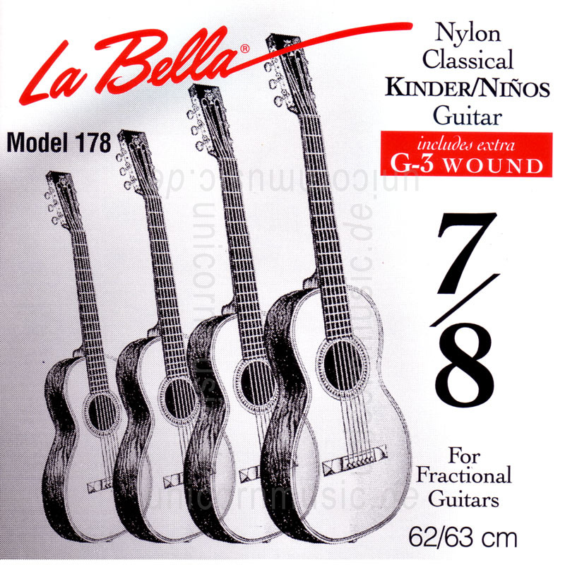 zur Artikelbeschreibung / Preis Kinder- Konzertgitarren Saiten Satz 7/8 - LA BELLA 178 - normal Tension