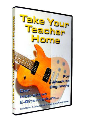 zur Artikelbeschreibung / Preis E-Gitarrenanfängerkurs TAKE YOUR TEACHER HOME - For Absolute Beginners - PC CD-ROM