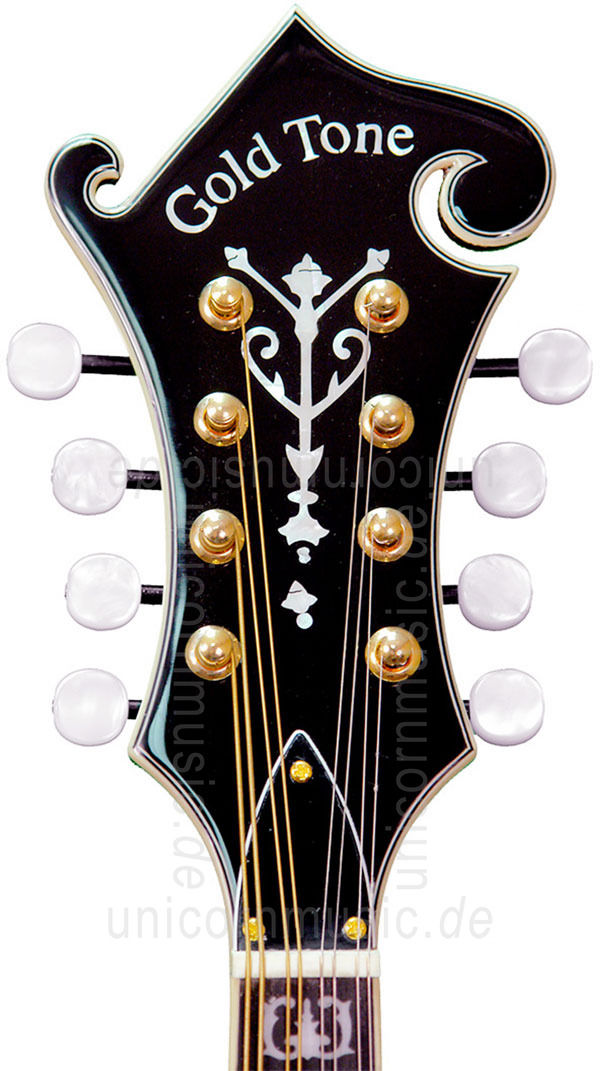 zur Artikelbeschreibung / Preis Mandoline GOLD TONE GM 70+ - F Style - Tonabnehmer - vollmassiv + Koffer