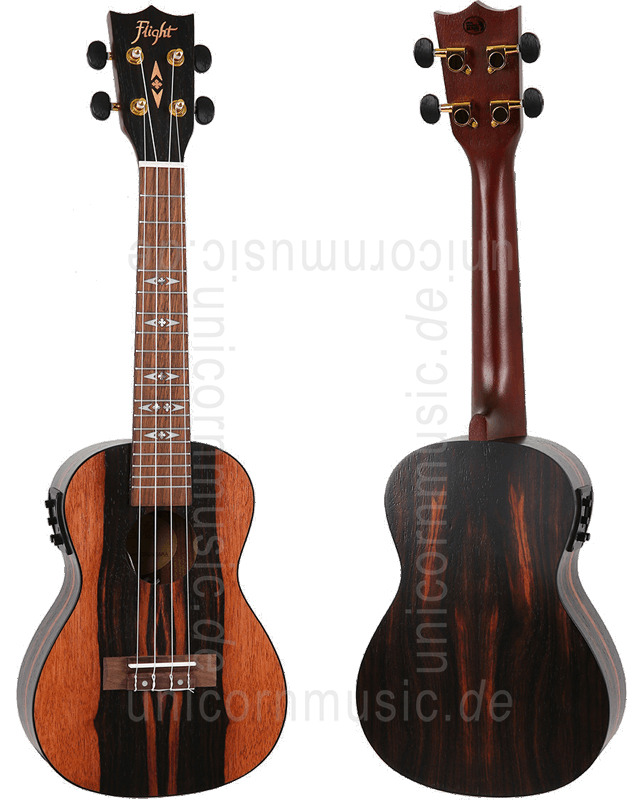 zur Artikelbeschreibung / Preis Konzert Ukulele - FLIGHT DUC 460 CEQ Amara - Tonabnehmer + Tasche