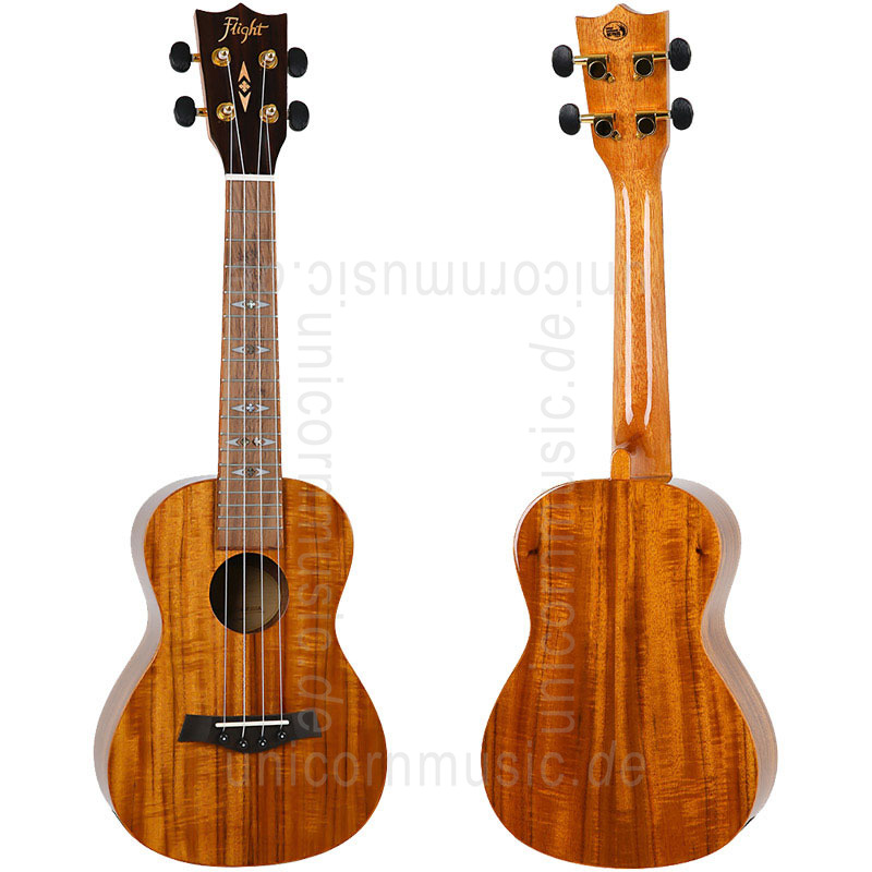 zur Artikelbeschreibung / Preis Konzert Ukulele - FLIGHT DUC 445 - Akazie + Tasche