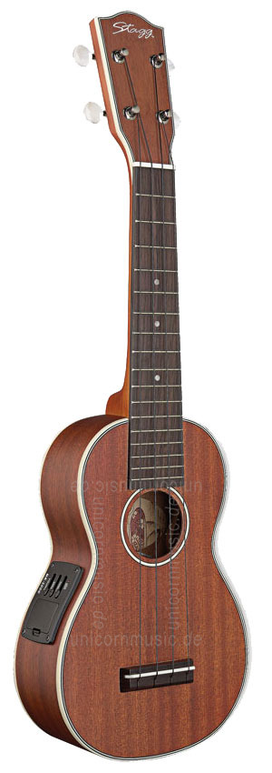 zur Artikelbeschreibung / Preis Sopran Ukulele - STAGG MODELL US80-SE - Tonabnehmer - vollmassiv + Tasche