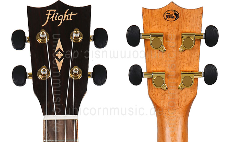 zur Artikelbeschreibung / Preis Konzert Ukulele - FLIGHT DUC 445 - Akazie + Tasche