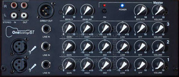 zur Artikelbeschreibung / Preis Akustikverstärker - ACUS ONE 6T Wood - 4x Kanal (3x Instrumental / getrennt regelbar)