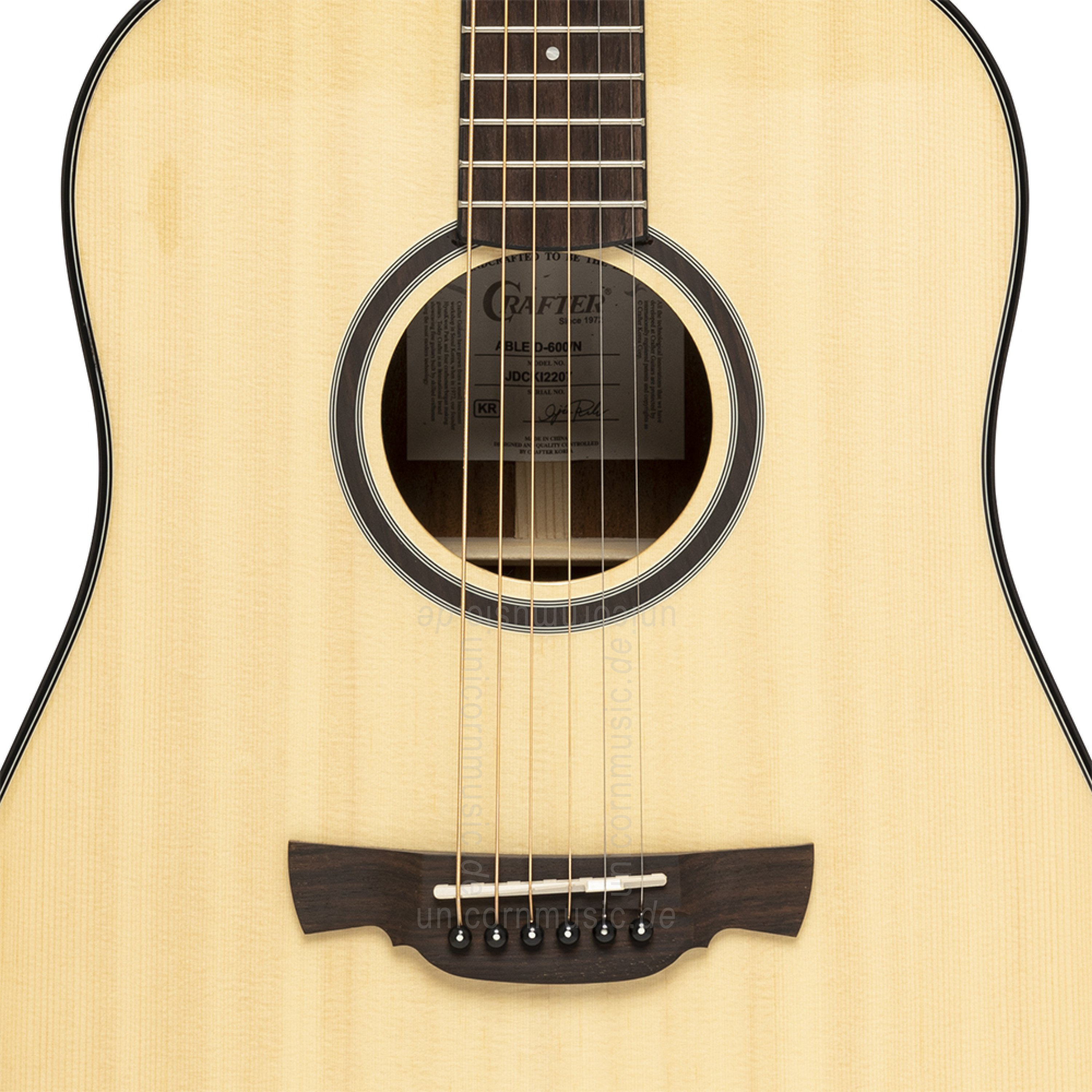 zur Artikelbeschreibung / Preis Western-Gitarre - CRAFTER Able D600 N - Dreadnought - massive Fichtendecke