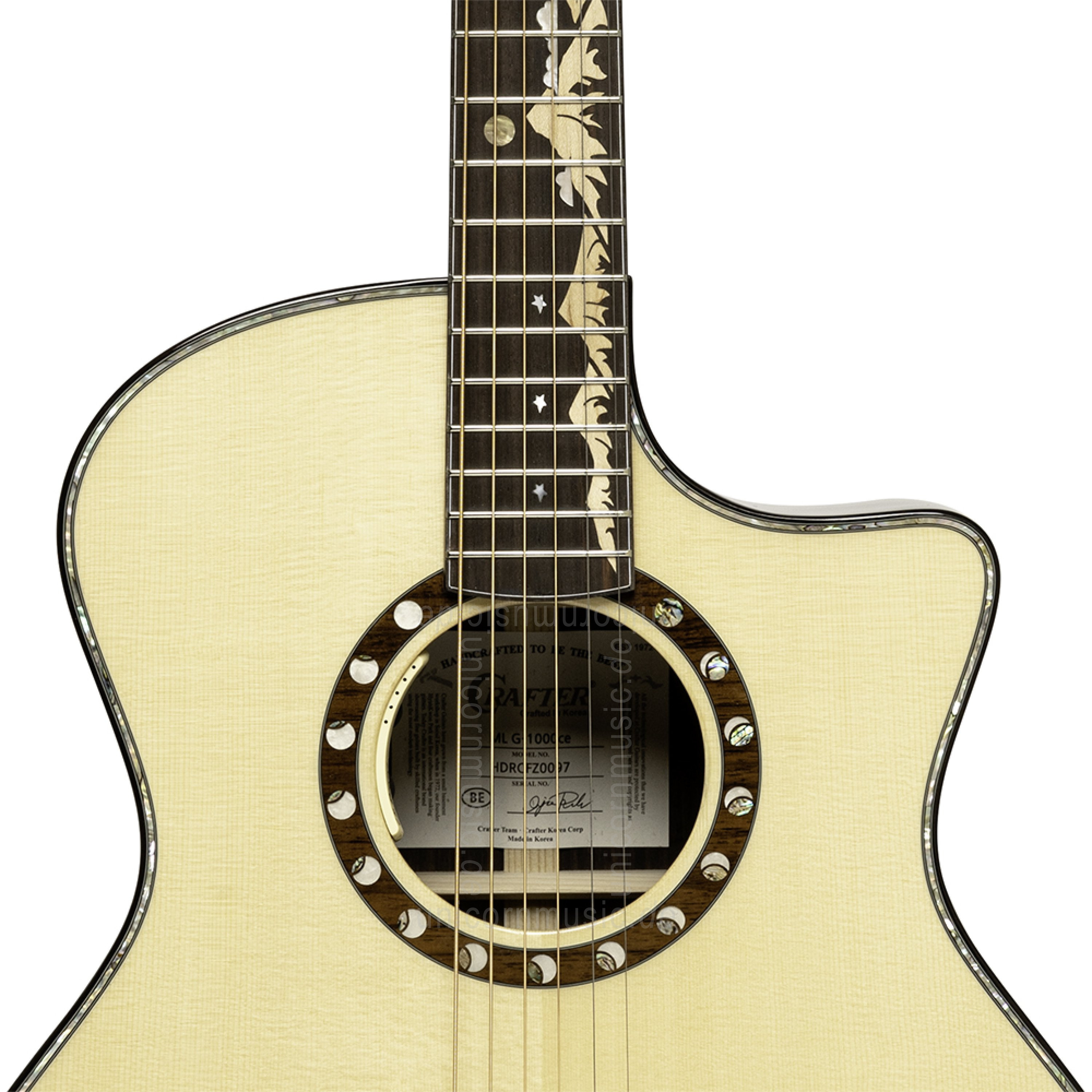 zur Artikelbeschreibung / Preis Western-Gitarre - CRAFTER G-1000ce - Moon Landscape - Grand Auditorium - massive Fichtendecke