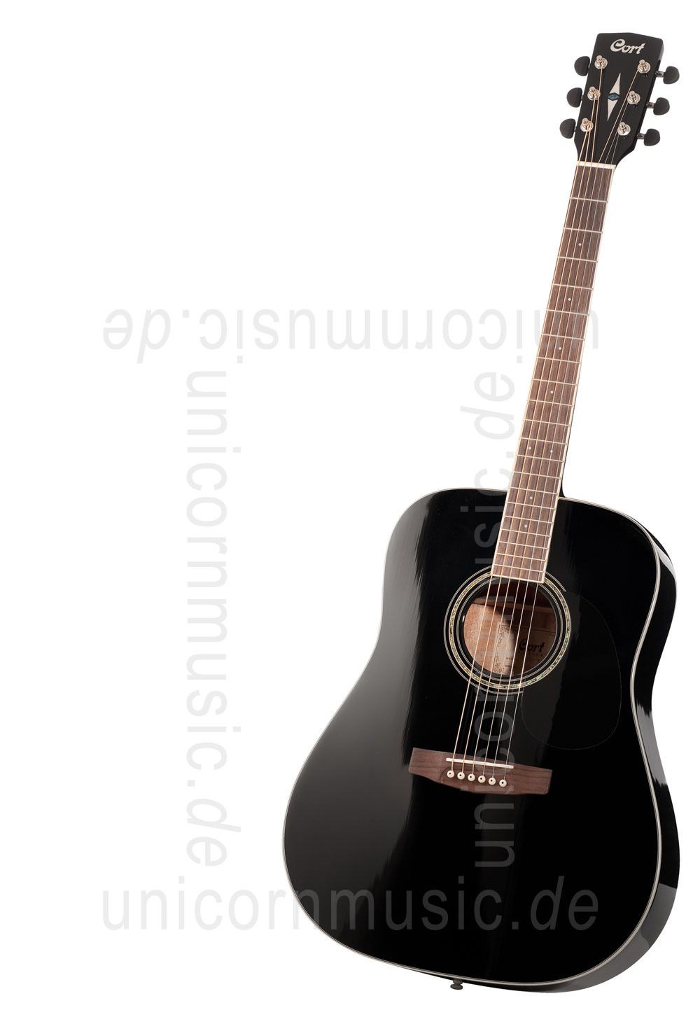 zur Artikelbeschreibung / Preis Western-Gitarre CORT EARTH 100 BK - Dreadnought - massive Fichtendecke