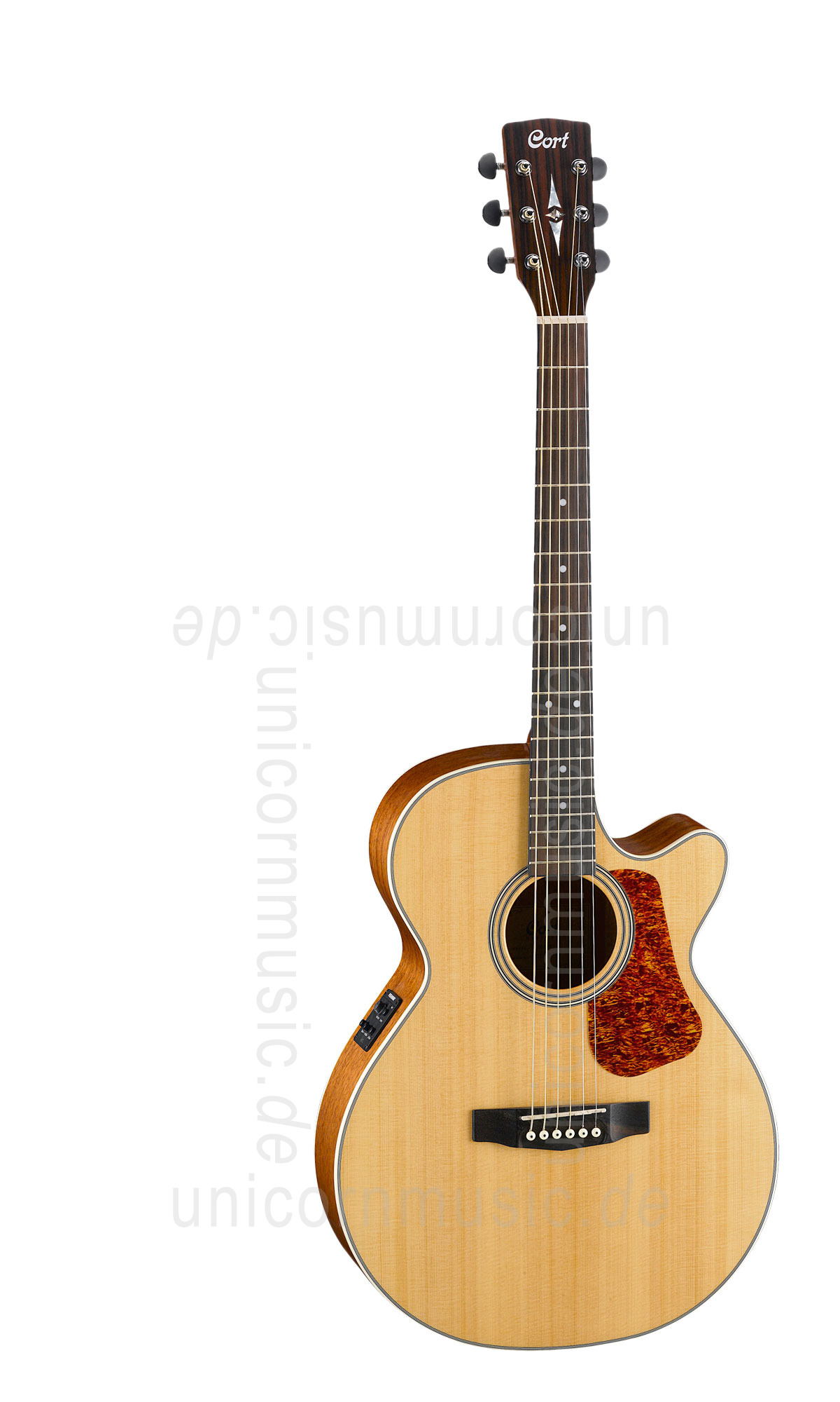 zur Artikelbeschreibung / Preis Western-Gitarre CORT LUCE 100F NS - Super Folk - Tonabnehmer - Cutaway - massive Fichtendecke