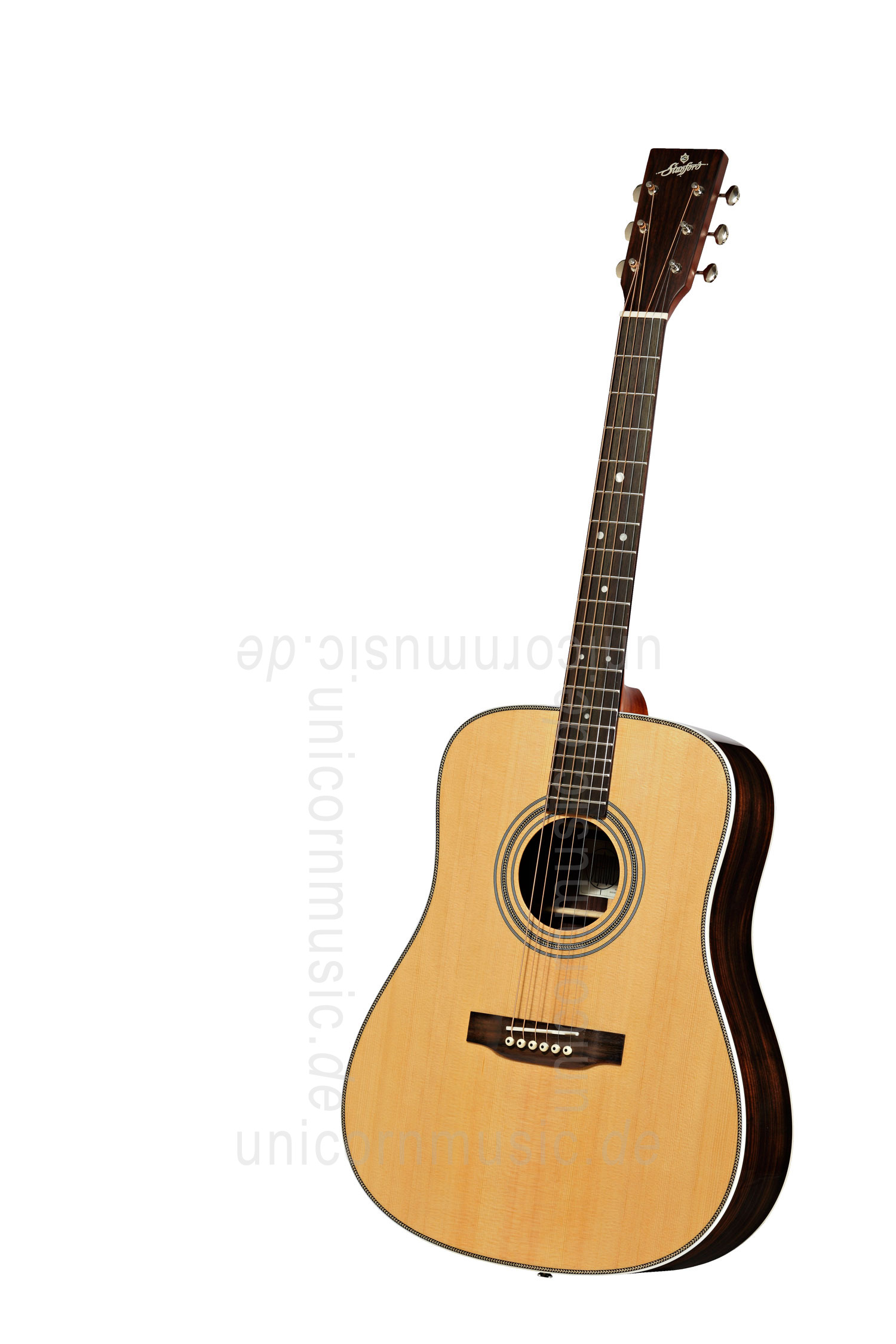 zur Artikelbeschreibung / Preis Western-Gitarre STANFORD DEJA VU SERIES DRUNKEN DADDY 28 - Dreadnought - massive Decke + Boden