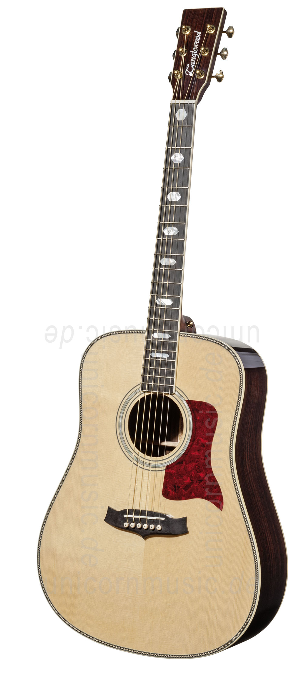 zur Artikelbeschreibung / Preis Western-Gitarre TANGLEWOOD TW1000/H SRE LH -  Heritage Series -  Fishman Presys Blend - Linkshänder Version - vollmassiv