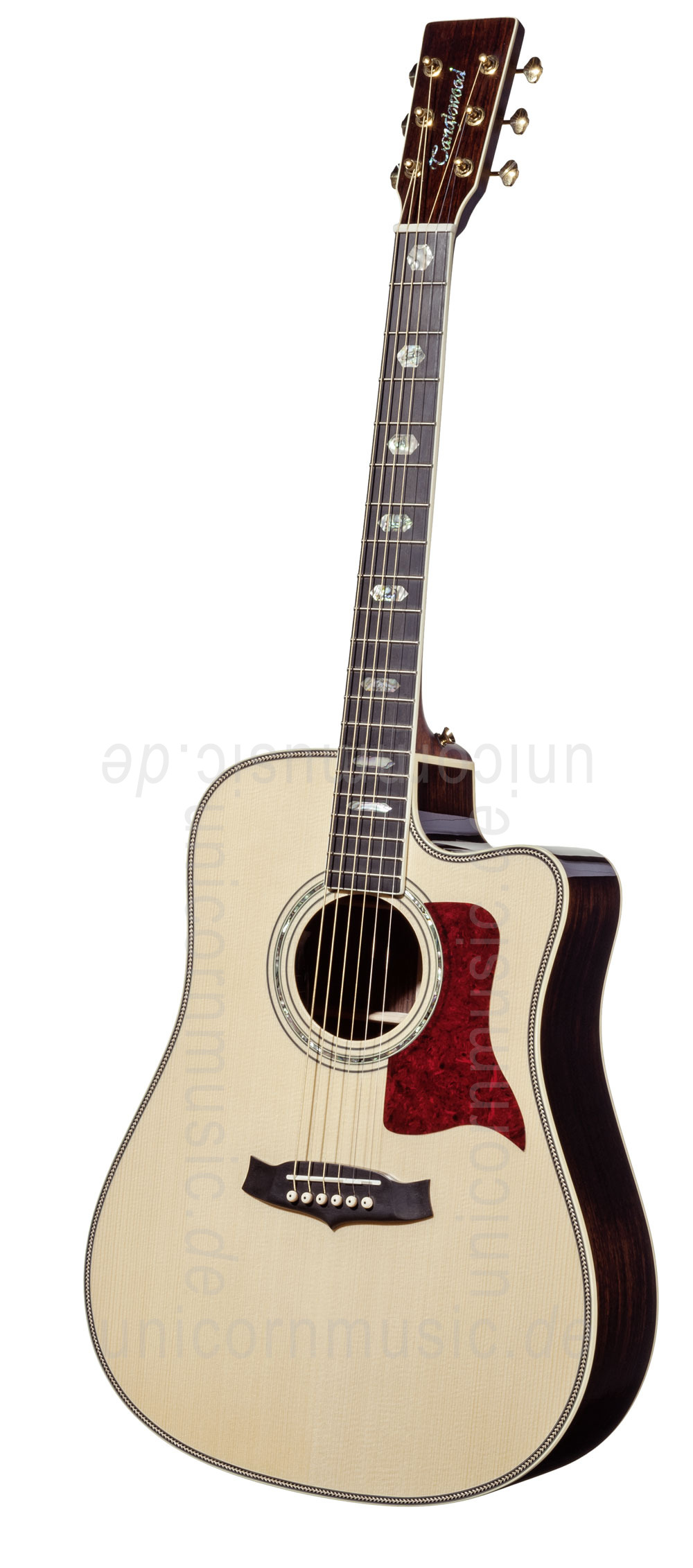zur Artikelbeschreibung / Preis Western-Gitarre TANGLEWOOD TW1000/H SRC E - Heritage Series - Fishman Presys Blend - Cutaway - vollmassiv + Hardcase